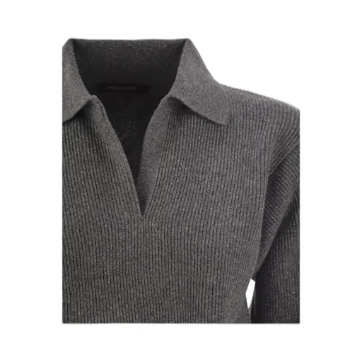 V-Neck Knitted Polo Jumper
