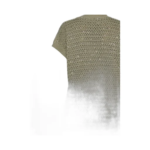 V-Neck Sequinned Knitted Vest