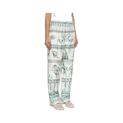 All-Over Printed Satin Twill Trousers