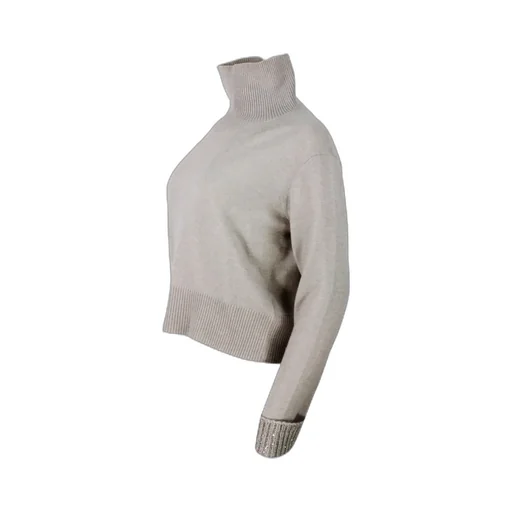 Roll-Neck Embellished Knitted Jumper