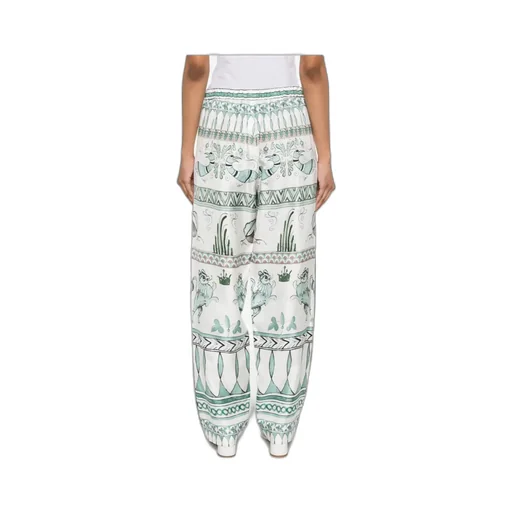 All-Over Printed Satin Twill Trousers