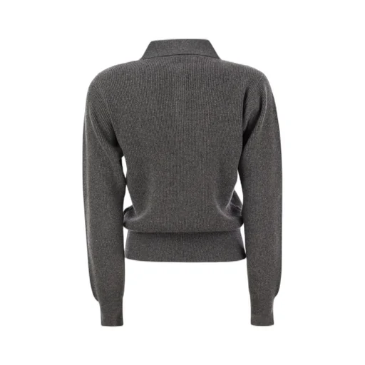 V-Neck Knitted Polo Jumper