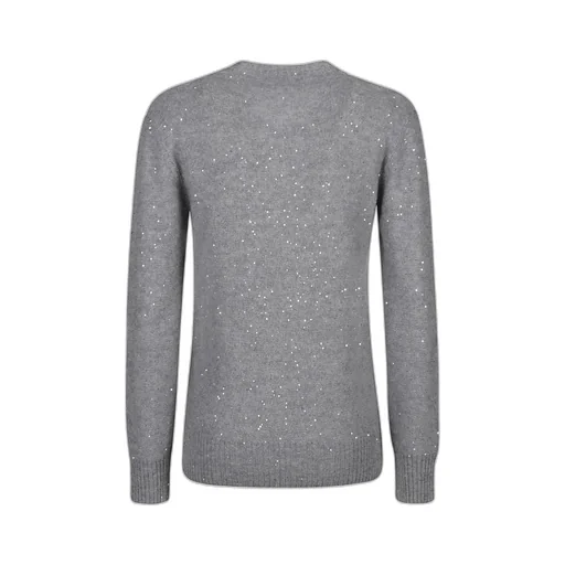Sequin-Embellished V-Neck Jumper