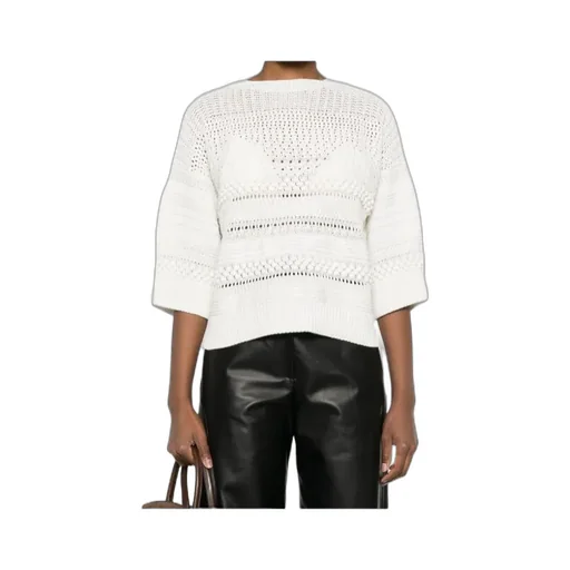 Open-Knit Cropped Jumper