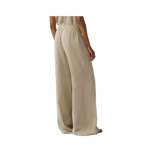 Elastic Waistband Satin Wide Leg Trousers
