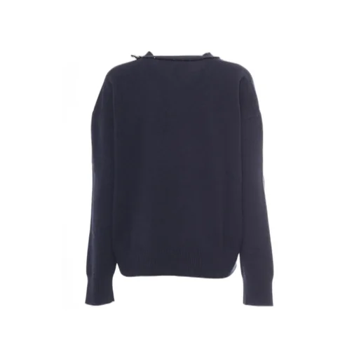 Sequin-Embellished V-Neck Knitted Jumper