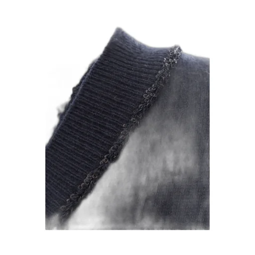 Sequin-Embellished V-Neck Knitted Jumper