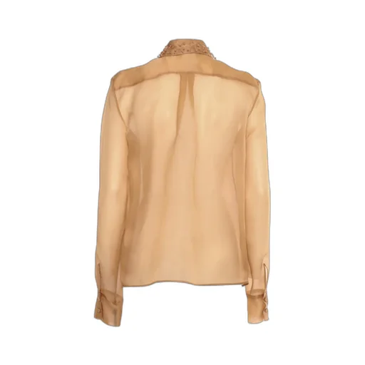 Bead Embellished Semi-Sheer Shirt