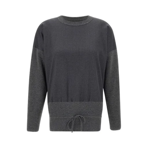 Drawstring Waist Crewneck Jumper