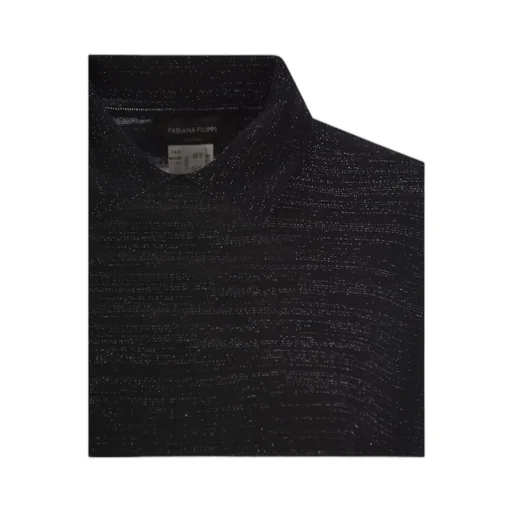 Lurex Detailed Polo Neck Jumper