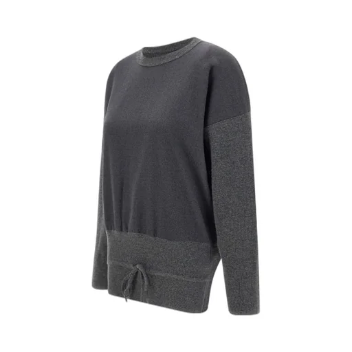 Drawstring Waist Crewneck Jumper