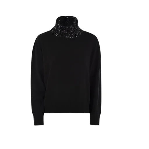 Sequinned High Neck Knitted Jumper