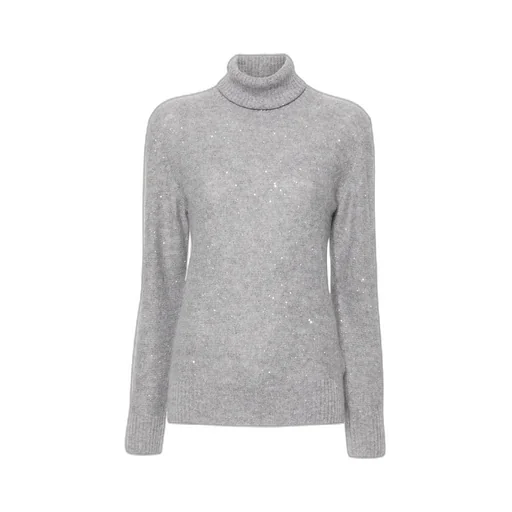 Sequin Embellished Turtleneck Jumper