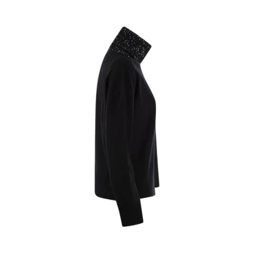Sequinned High Neck Knitted Jumper