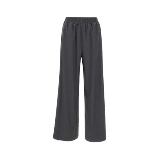 Flannel Wide-Leg Trousers