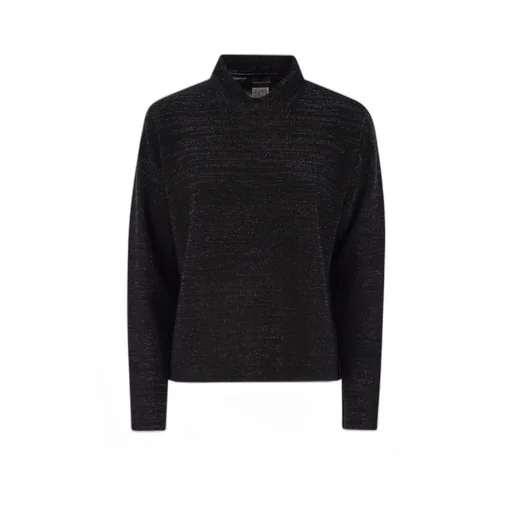 Lurex Detailed Polo Neck Jumper