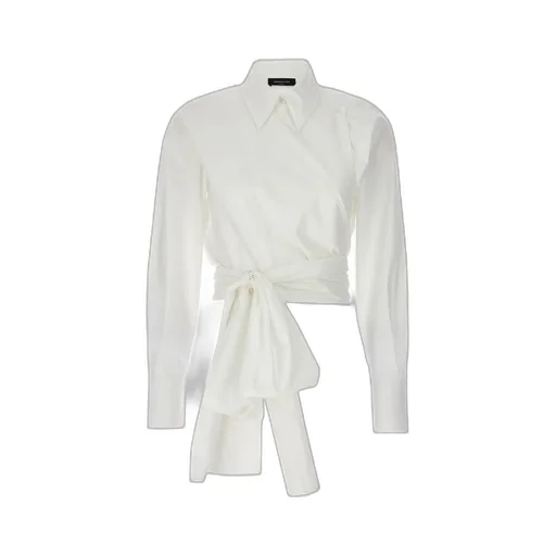 Wrap-Designed Long-Sleeved Shirt
