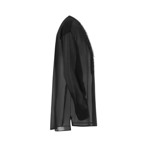Sheer Sleeved Panelled Blouse