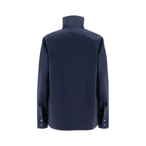 Long Sleeved High-Neck Blouse