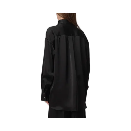 Drop-Shoulder Satin Elongated Shirt