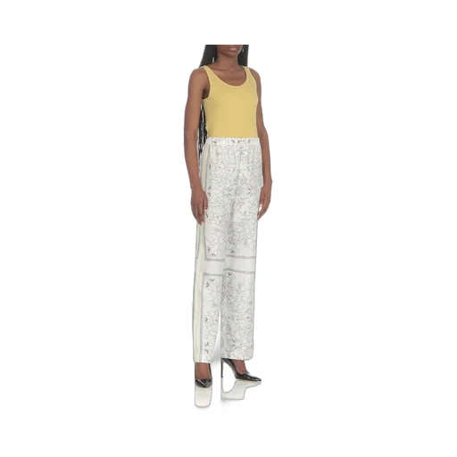 Graphic Printed Straight-Leg Trousers
