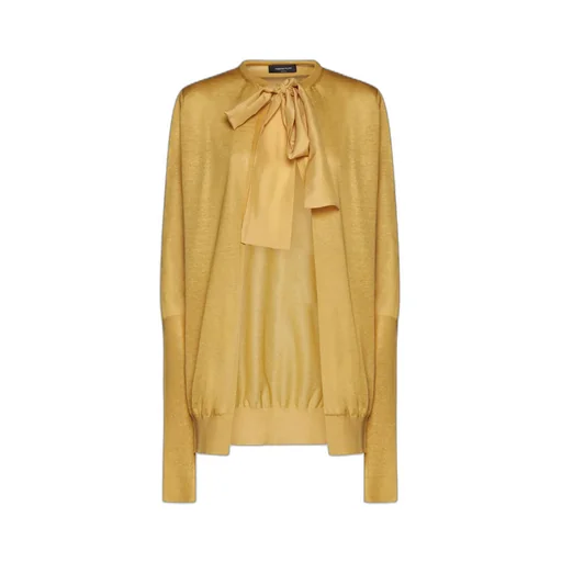 Bow-Detailed Knitted Cardigan