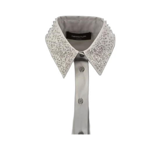 Bead-Embellished Poplin Blouse