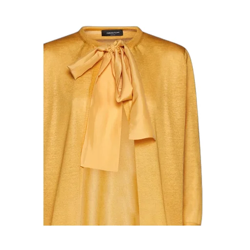 Bow-Detailed Knitted Cardigan