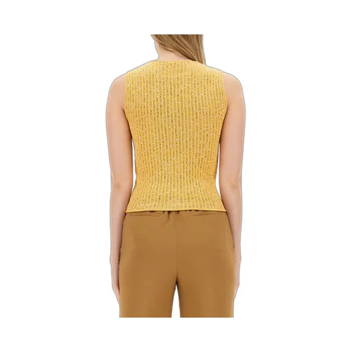 Sequin-Embellished Ribbed-Knit Tank Top