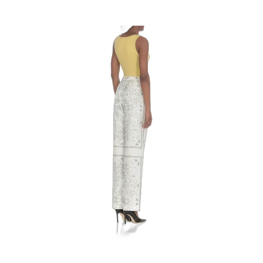 Graphic Printed Straight-Leg Trousers