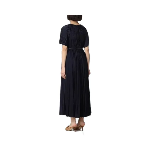 Pleated Round-Neck Dress
