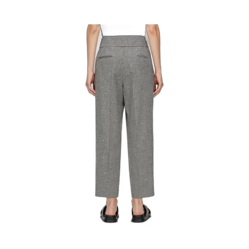 Tapered-Leg Checked Trousers