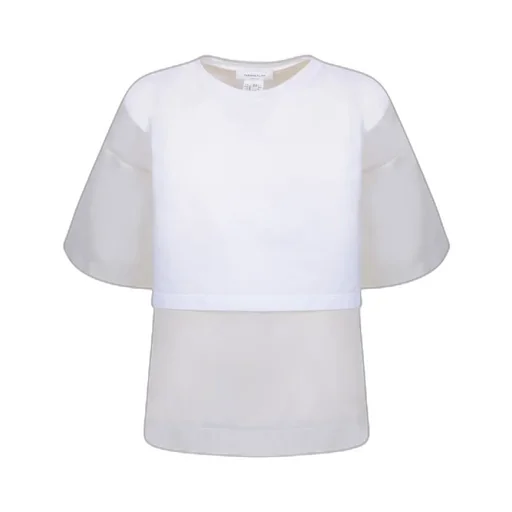 Semi-Sheer Panelled Crewneck Top