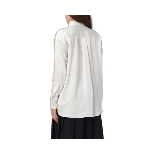 Drop-Shoulder Satin Elongated Shirt