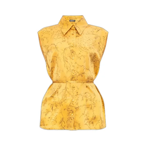 Floral-Print Silk Top