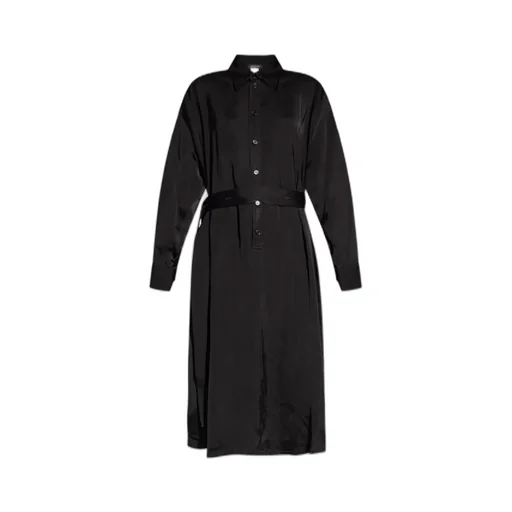 Belted Satin Shirtdress