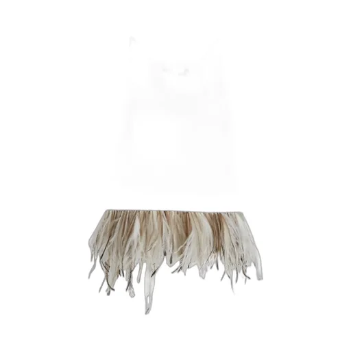Feather Embellished Sleeveless Top