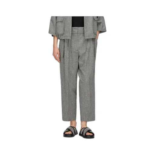 Tapered-Leg Checked Trousers