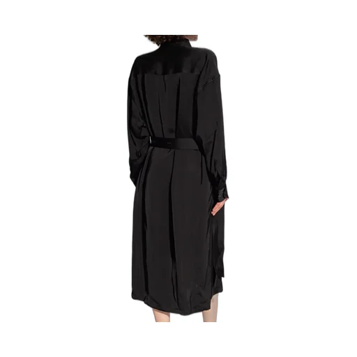 Belted Satin Shirtdress