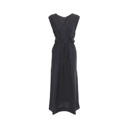V-Neck Tied-Waist Sleeveless Dress