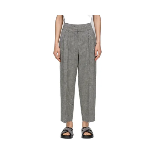 Tapered-Leg Checked Trousers