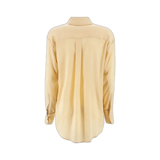 Drop-Shoulder Button-Up Crepe Shirt