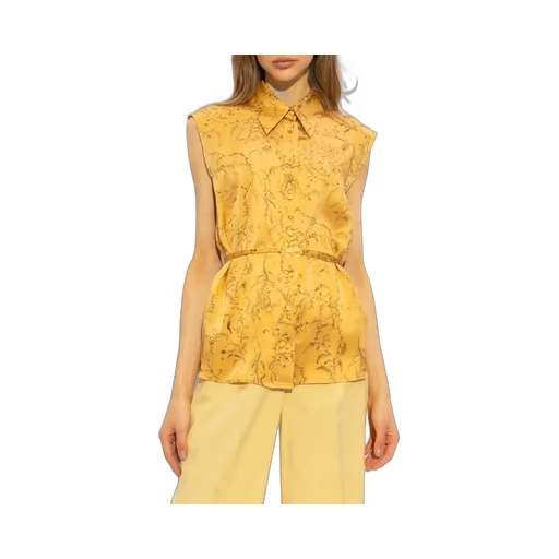 Floral-Print Silk Top