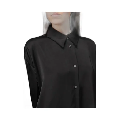 Drop-Shoulder Satin Elongated Shirt