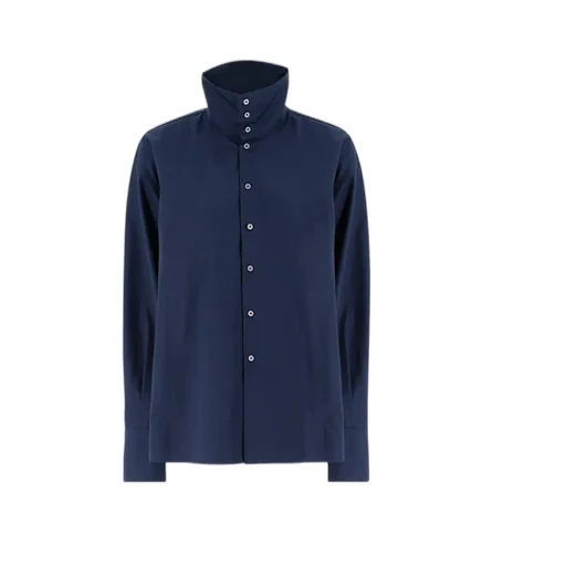 Long Sleeved High-Neck Blouse