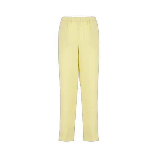 Elasticated Waistband Straight Crepe Trousers