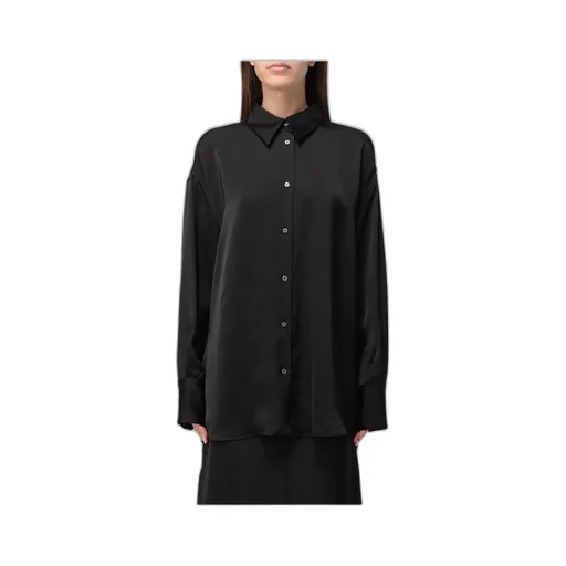 Drop-Shoulder Satin Elongated Shirt