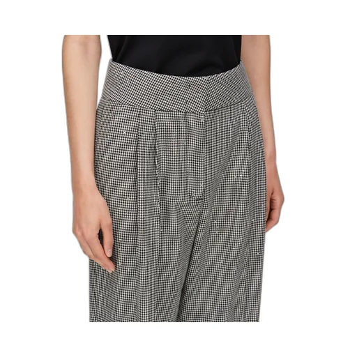 Tapered-Leg Checked Trousers