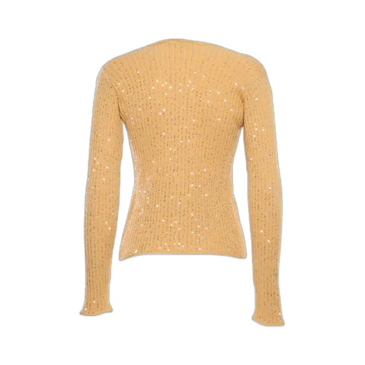 Sequin-Embellished Button-Up Cardigan