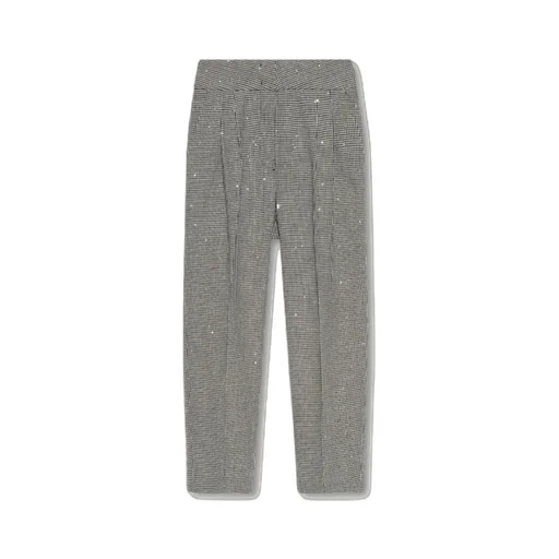 Tapered-Leg Checked Trousers